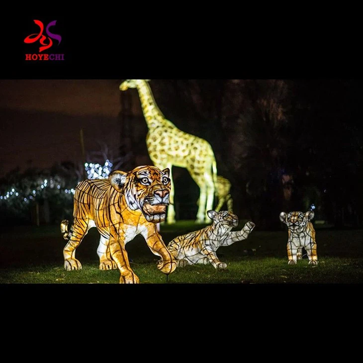 Chinese Traditional Lantern Festival Christmas Ornaments Giant Zodiac Animal Lanterns Led Silk Lantern For New Year Decoration