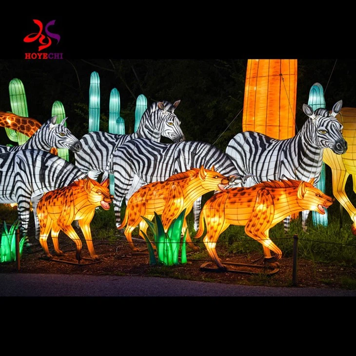 Chinese Traditional Lantern Festival Christmas Ornaments Giant Zodiac Animal Lanterns Led Silk Lantern For New Year Decoration